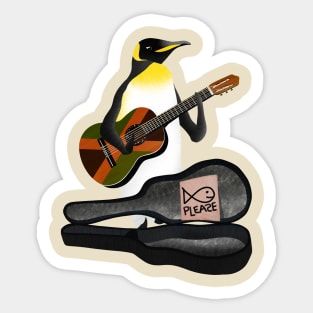 Penguin Playing Guitar Sticker